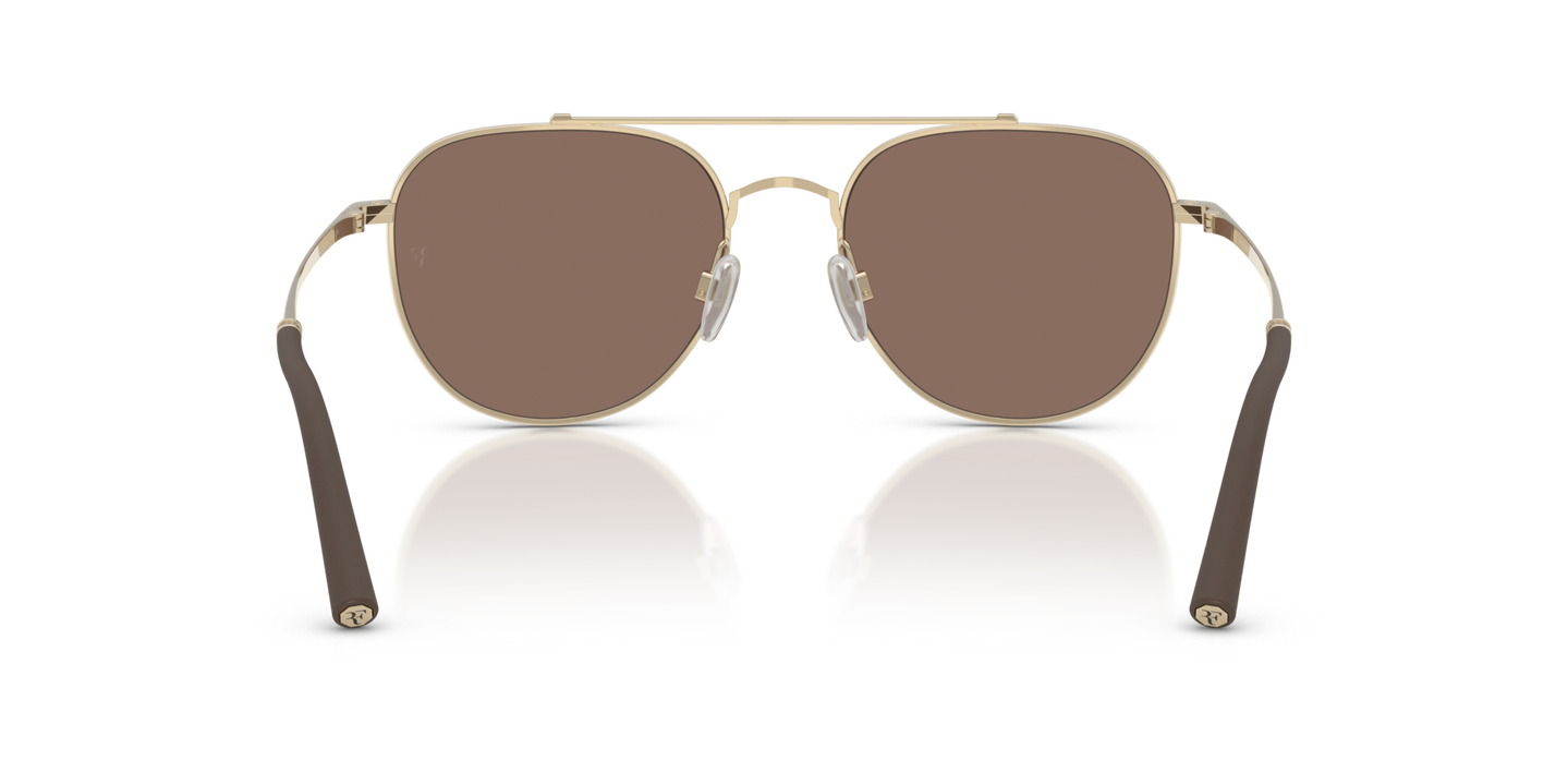 Oliver Peoples R-10 with Gold frame and Brown lenses - Image Nosepads
