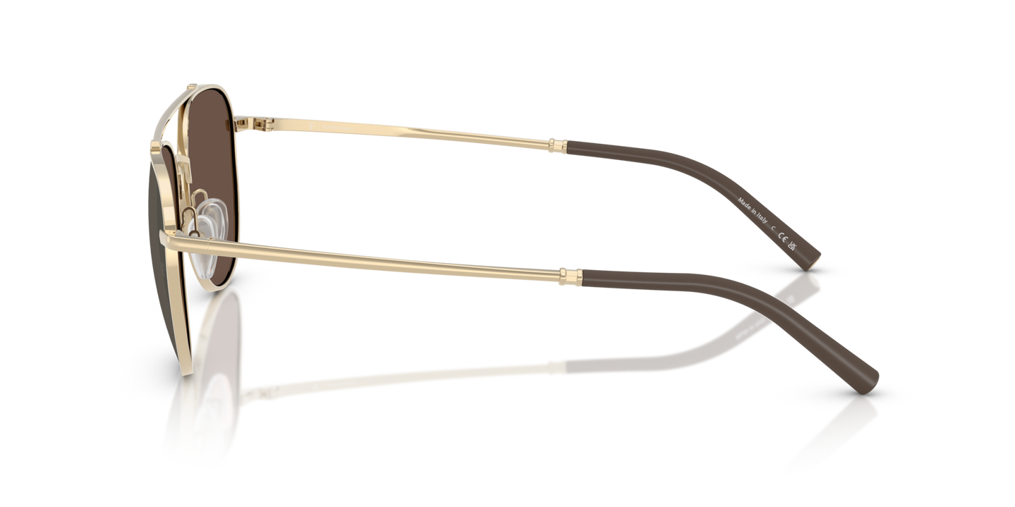 Oliver Peoples R-10 with Gold frame and Brown lenses - Image Metal Cap