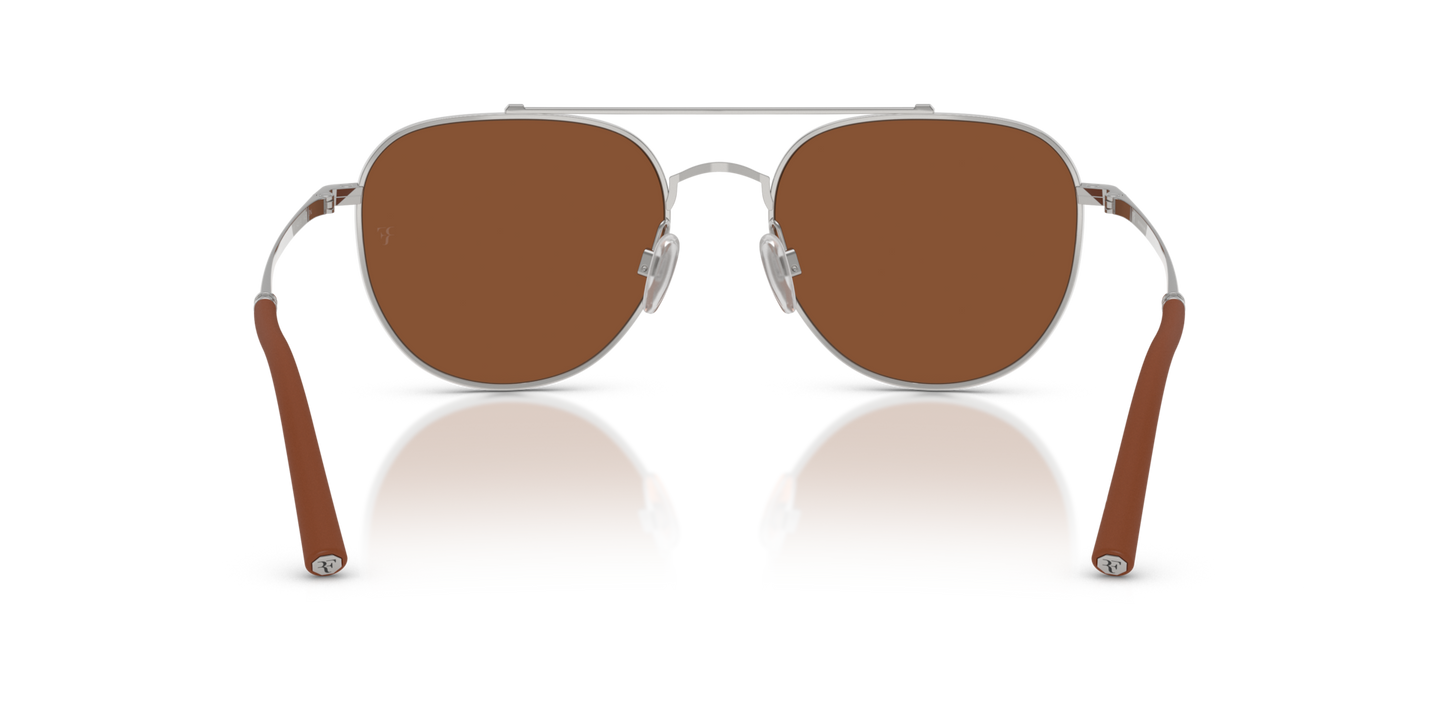 Oliver Peoples R-10 with Silver frame and Orange lenses - Image Nosepads