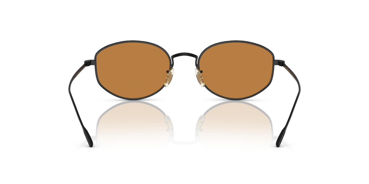 Oliver Peoples Estra with Matte Black frame and Brown lenses - Image Nosepads