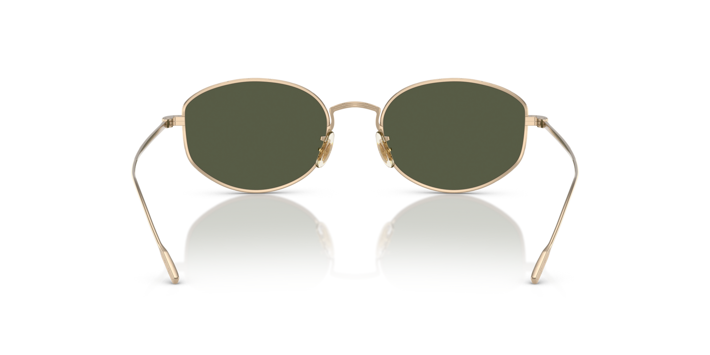 Oliver Peoples Estra with Gold frame and Green lenses - Image Nosepads