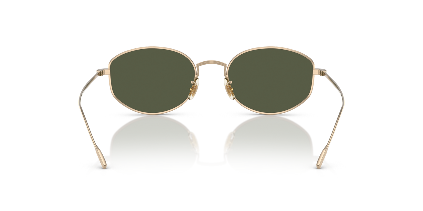 Oliver Peoples Estra with Gold frame and Green lenses - Image Nosepads