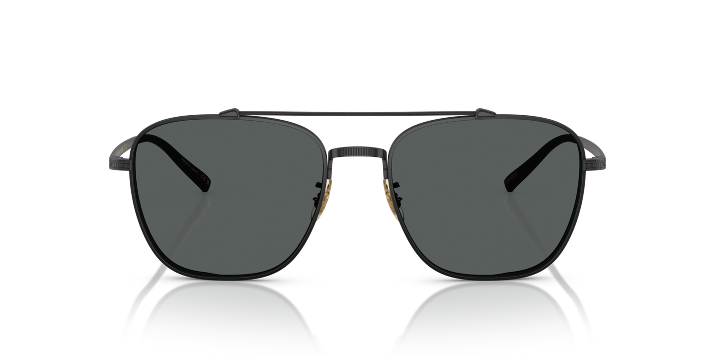 Oliver Peoples Avison avec une monture Noir mat et des verres Gris - Image Matériau