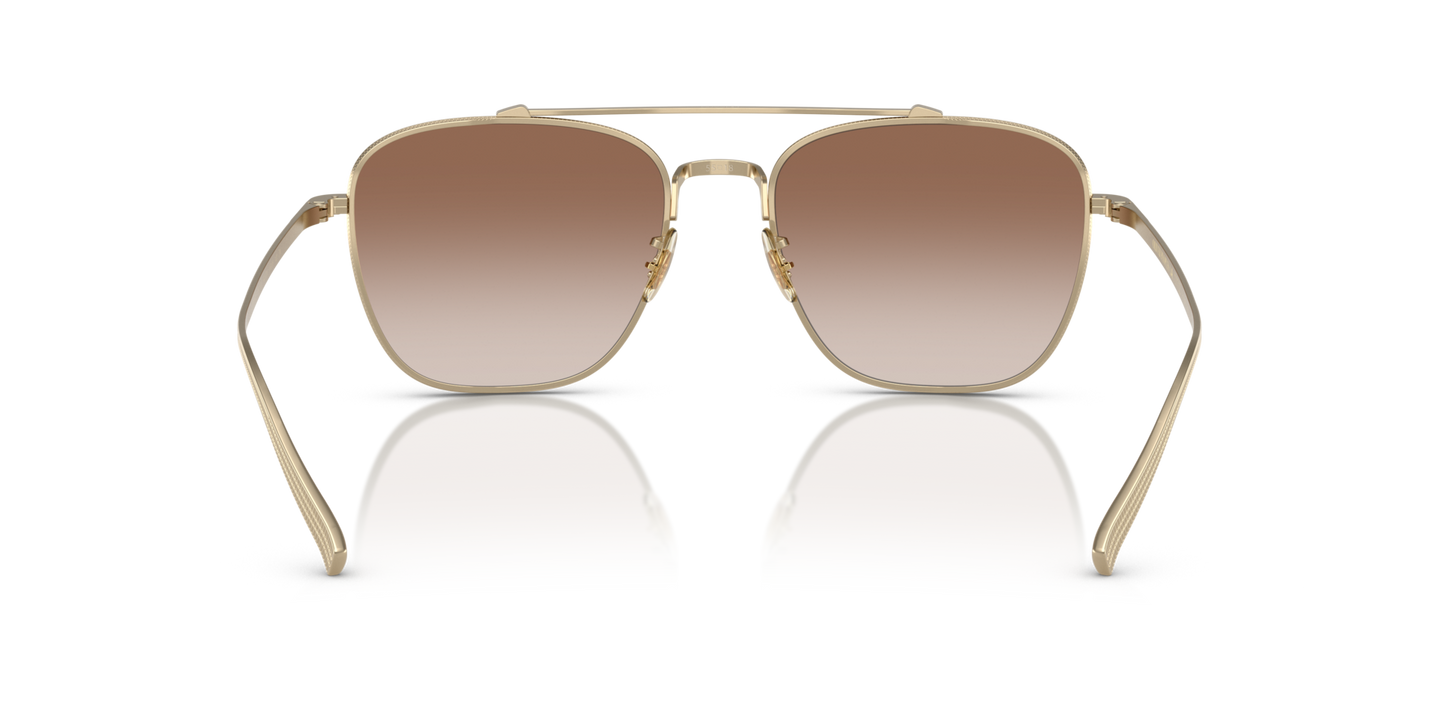 Oliver Peoples Avison with Soft Gold frame and Brown lenses - Image Nosepads