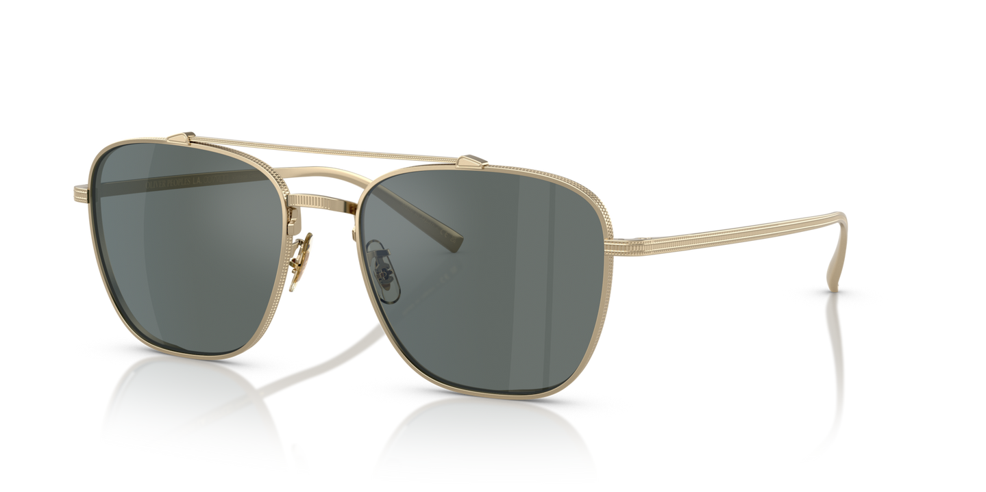 Oliver Peoples Avison with Soft Gold frame and Blue lenses - Image Endpiece