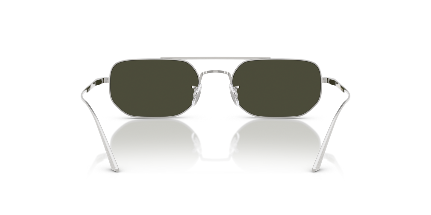 Sie Oliver Peoples 1989C mit Silber Gestell und Grün Gläsern - Bild Stegplättchen