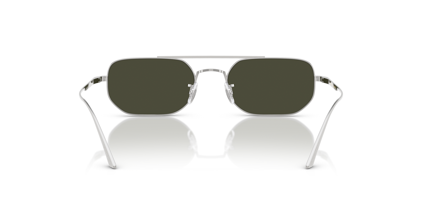 Oliver Peoples 1989C with Silver frame and Green lenses - Image Nosepads