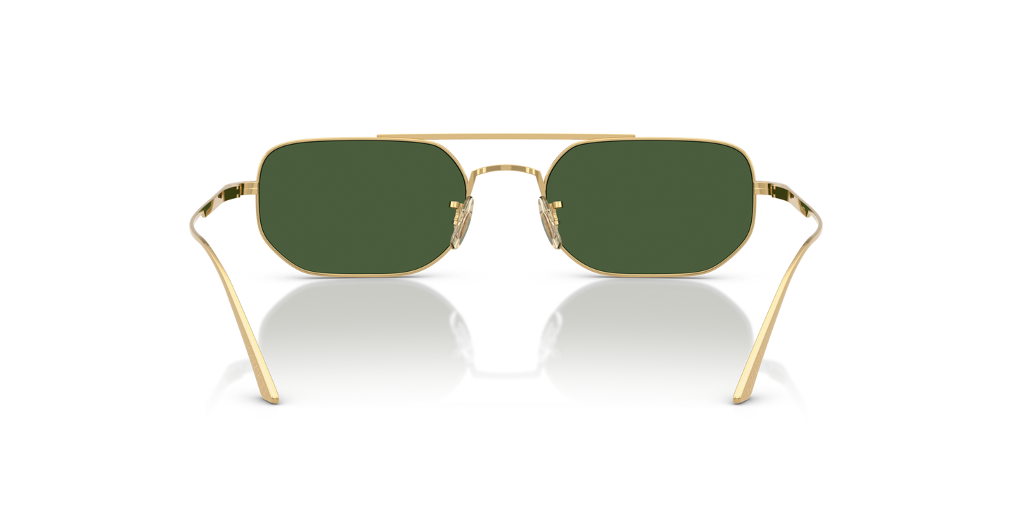 Oliver Peoples 1989C with Gold frame and Green lenses - Image Nosepads