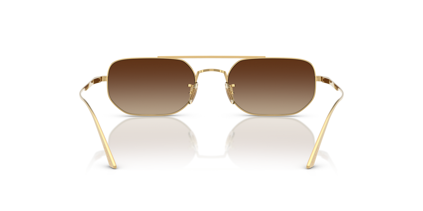 Oliver Peoples 1989C with Gold frame and Brown lenses - Image Nosepads