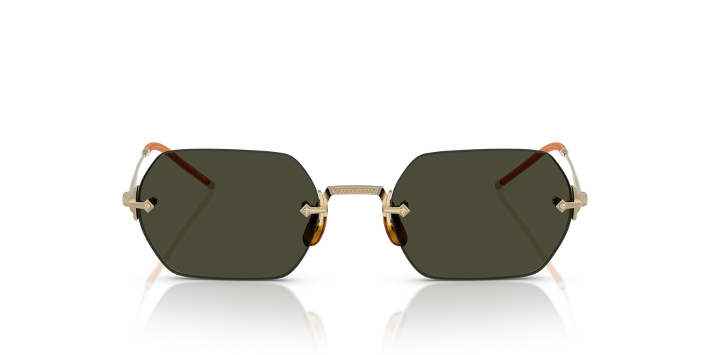 Oliver Peoples TK-13 with Gold frame and Green lenses - Image 2