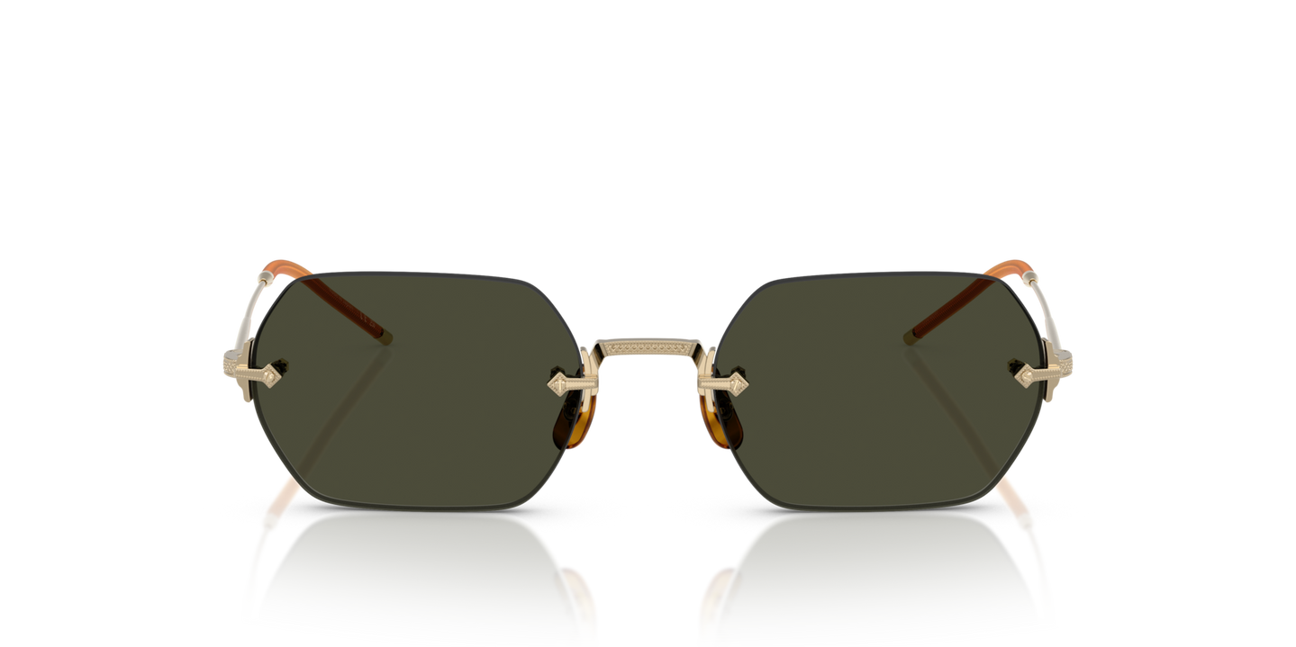 Oliver Peoples TK-13 with Gold frame and Green lenses - Image Material