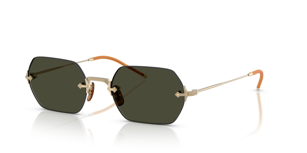 Oliver Peoples TK-13 with Gold frame and Green lenses - Image 2