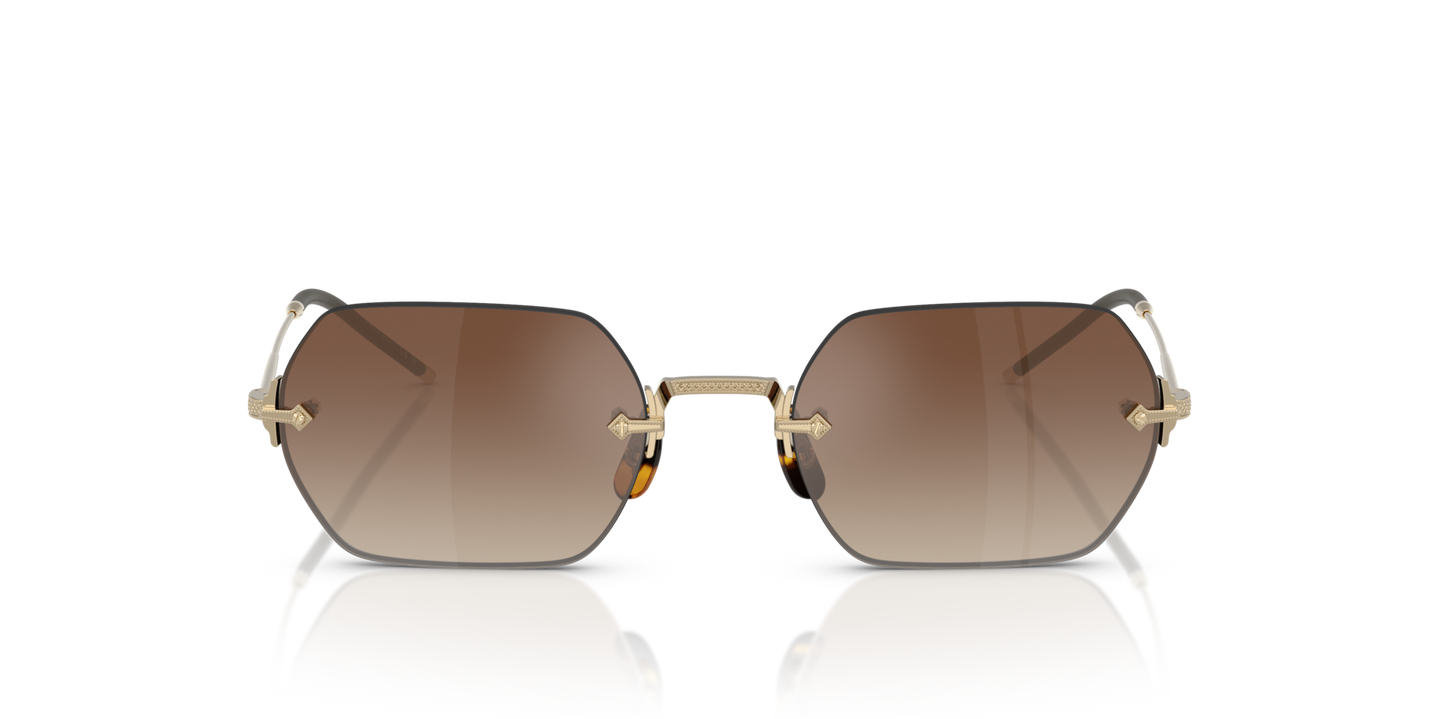 Sie Oliver Peoples TK-13 mit Gold Gestell und Braun Gläsern - Bild Material