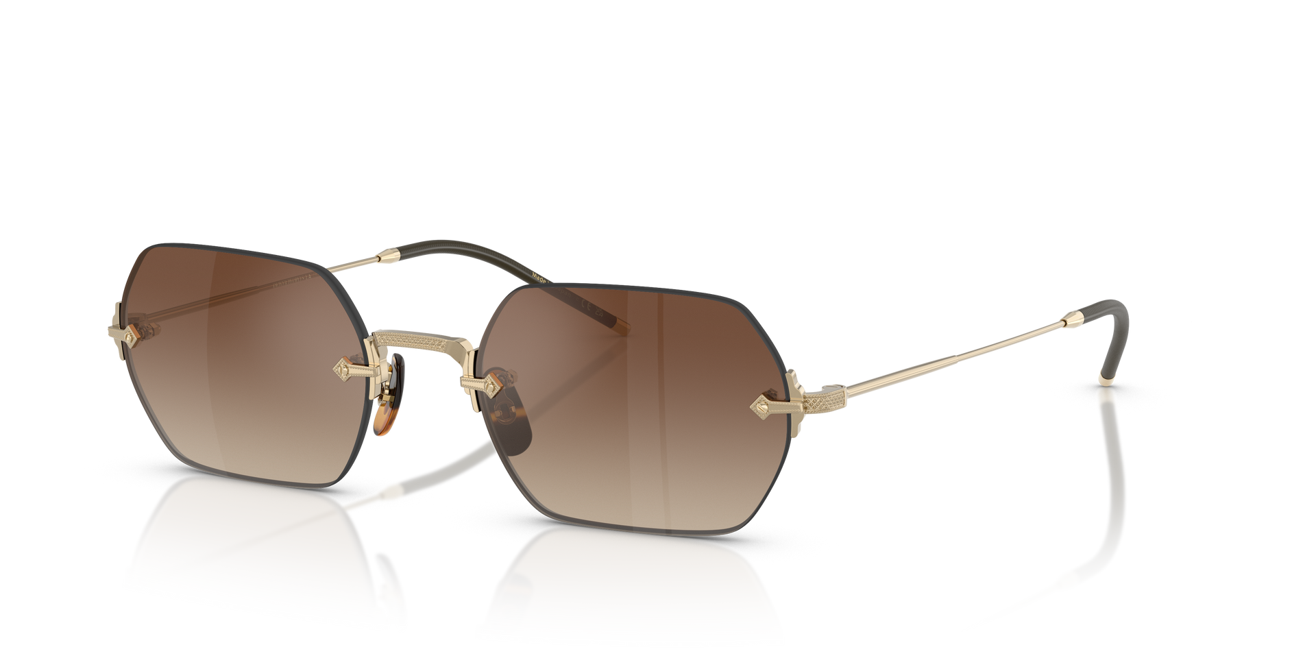 Oliver Peoples TK-13 with Gold frame and Dark Brown Gradient