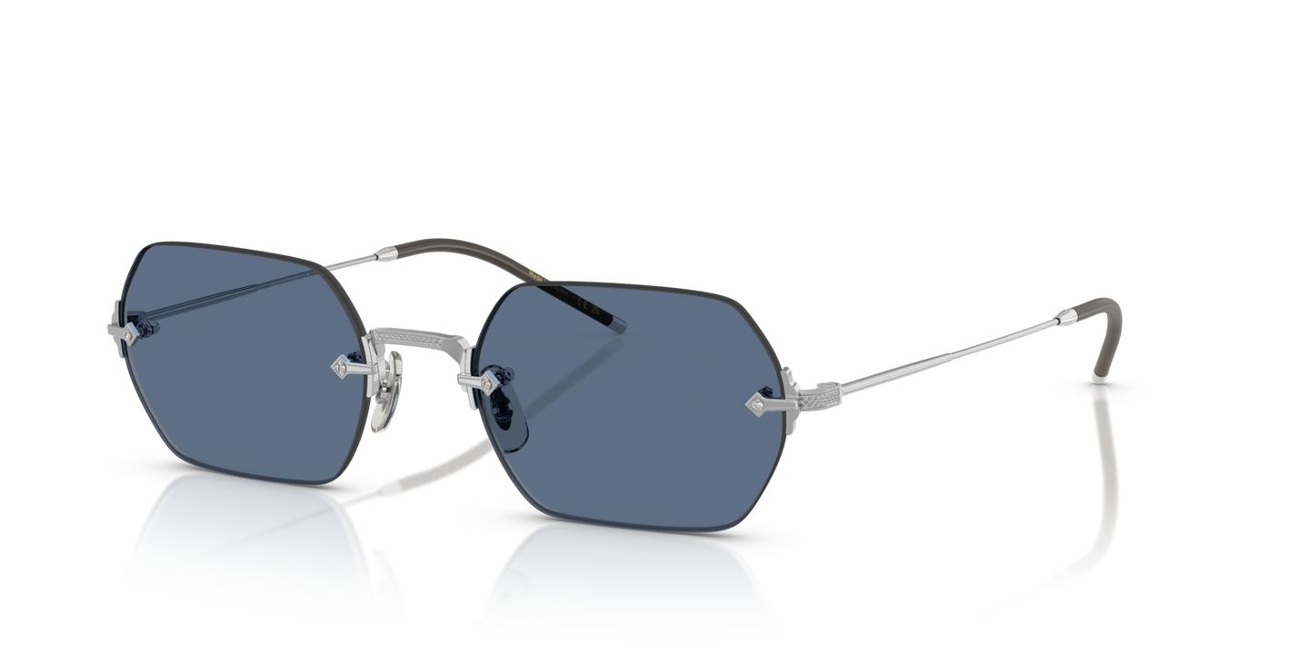 Oliver Peoples TK-13 with Silver frame and Blue lenses - Image Endpiece