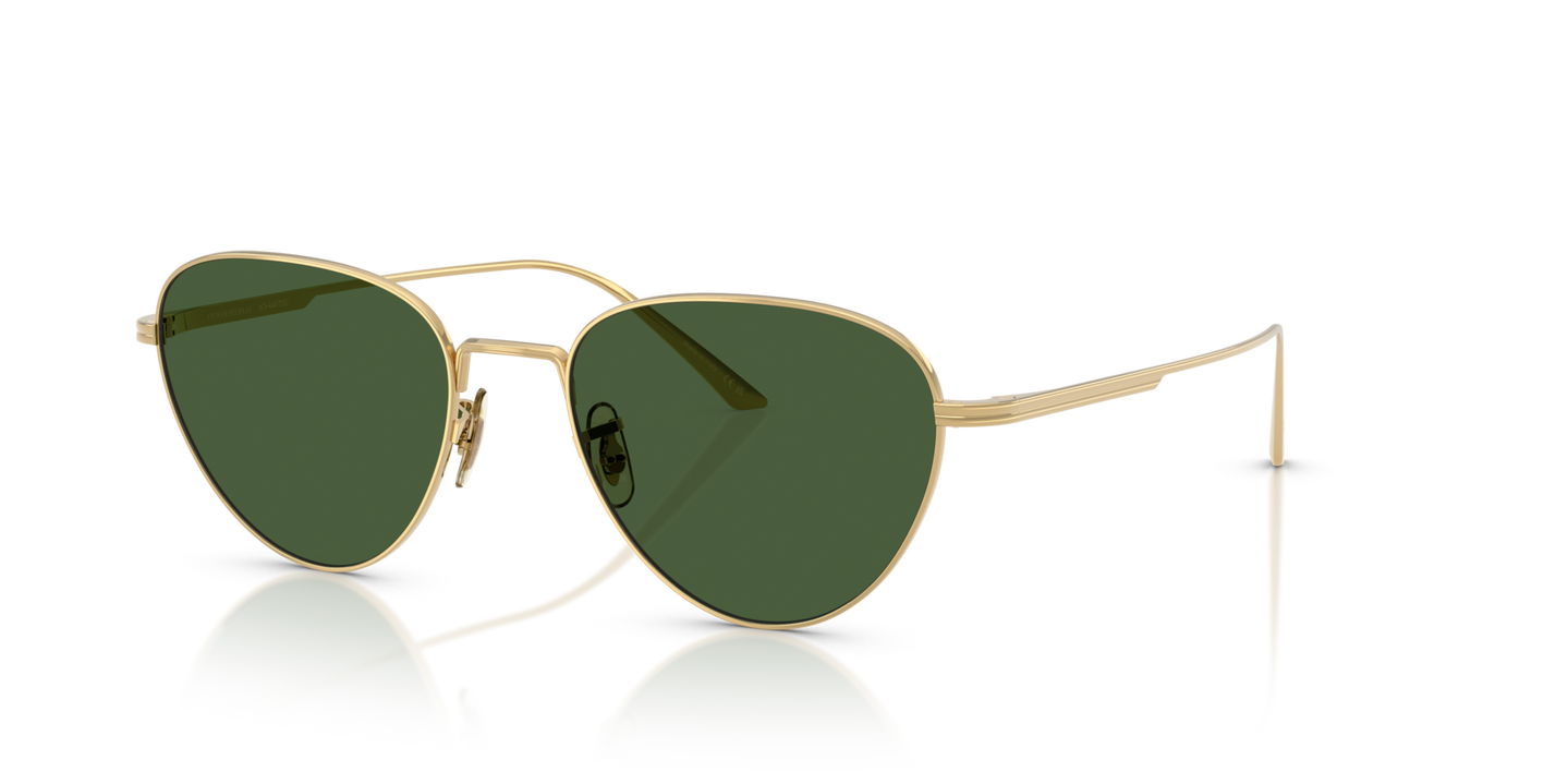 Oliver Peoples 1991C with Gold frame and Green lenses - Image Nosepads