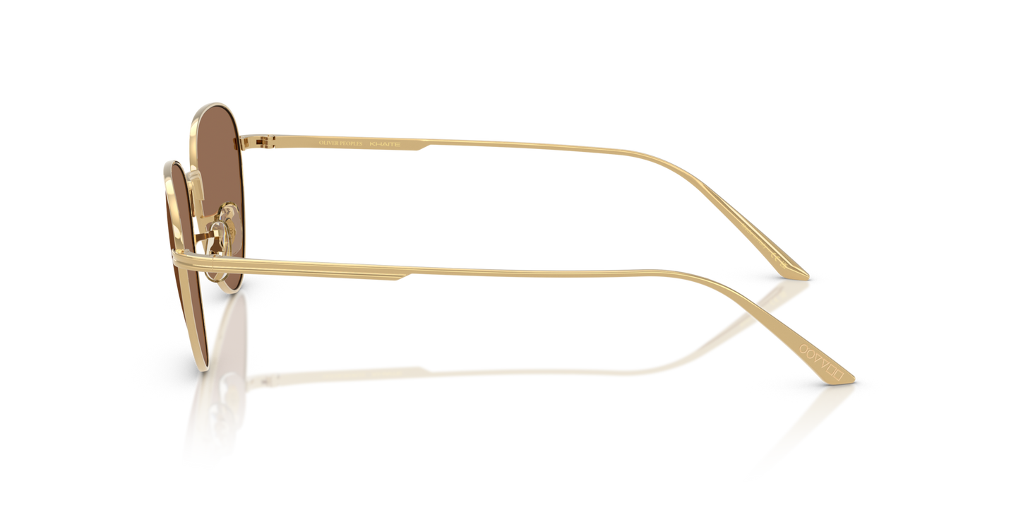 Sie Oliver Peoples 1991C mit Gold Gestell und Braun Gläsern - Bild Khaite Bügel