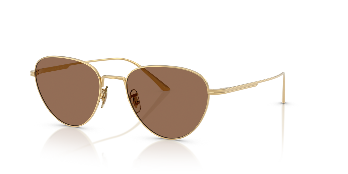 Oliver Peoples 1991C with Gold frame and Brown lenses - Image Nosepads