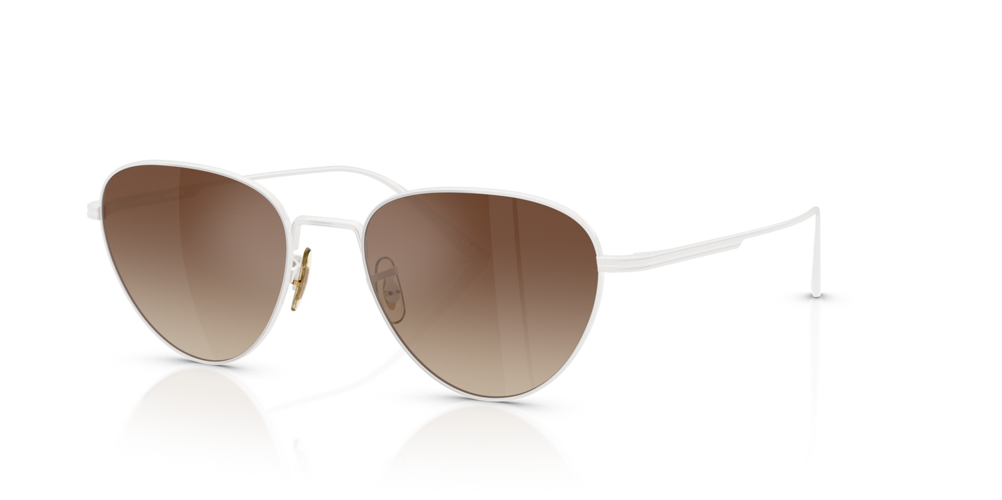 Oliver Peoples 1991C with White frame and Brown lenses - Image Nosepads