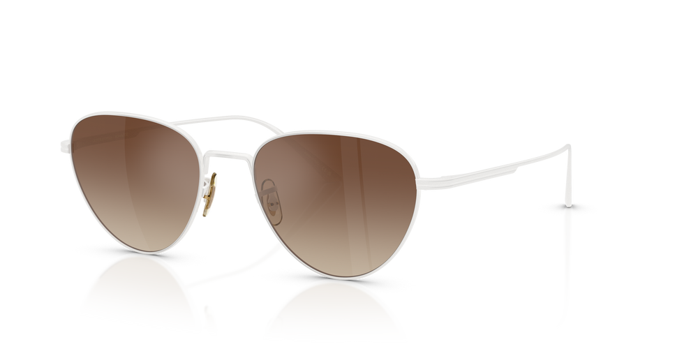 Sie Oliver Peoples 1991C mit Weiß Gestell und Braun Gläsern - Das Bild 1