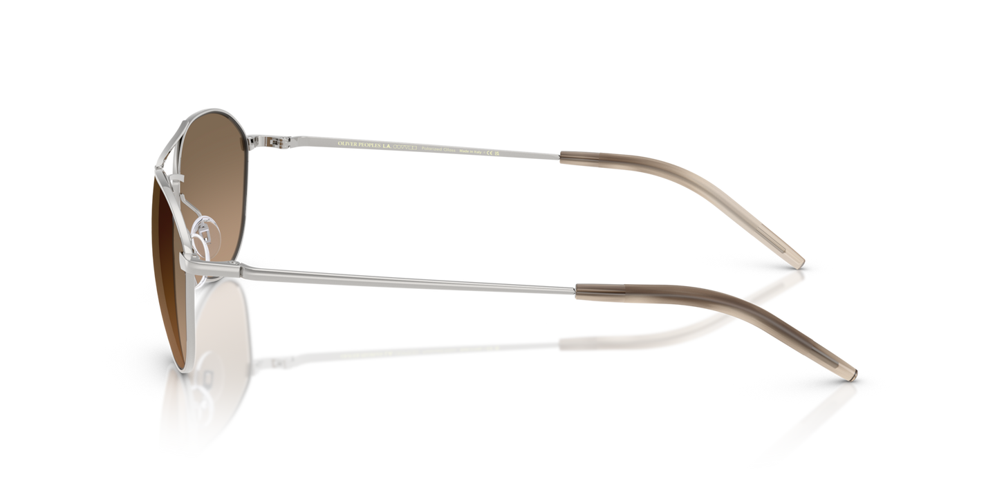 Oliver Peoples Aero II con montatura Argento e lenti  Marrone - Immagine Terminale