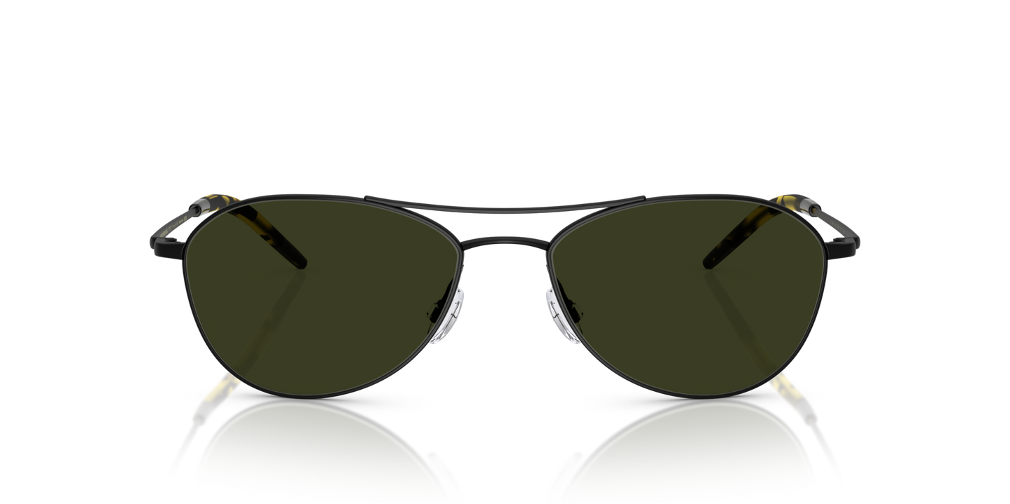 Oliver Peoples Aero II with Matte Black frame and Green lenses - Image Lenses
