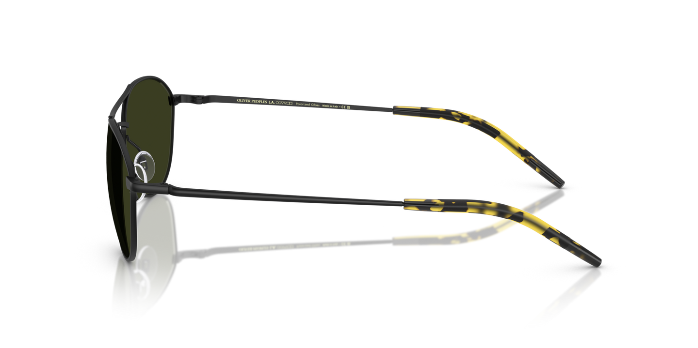 Oliver Peoples Aero II con montatura Nero Opaco e lenti  Verde - Immagine Terminale