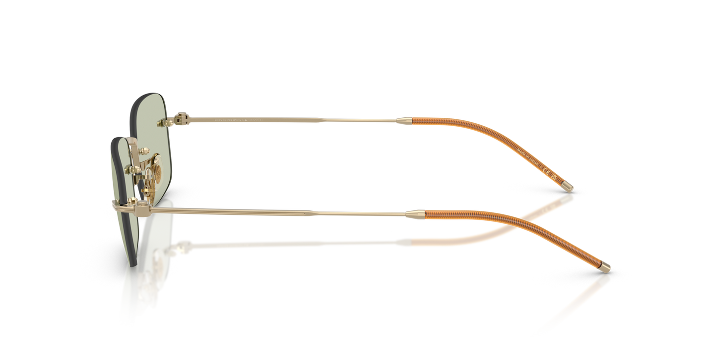Oliver Peoples TK-10 con montatura Oro - Immagine Esclusivo dettaglio sulla cerniera