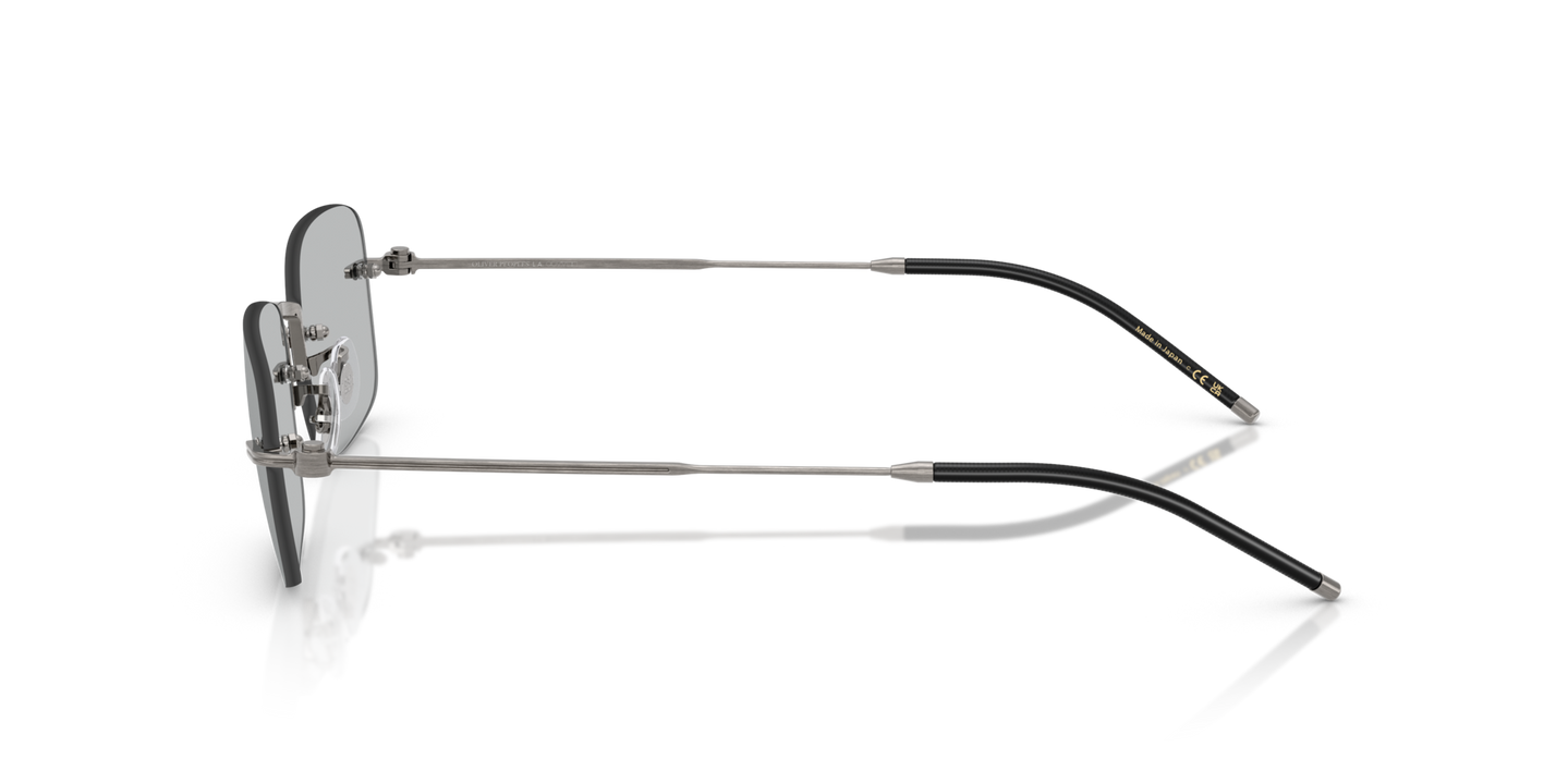 Oliver Peoples TK-10 con montatura Grigio peltro - Immagine Esclusivo dettaglio sulla cerniera