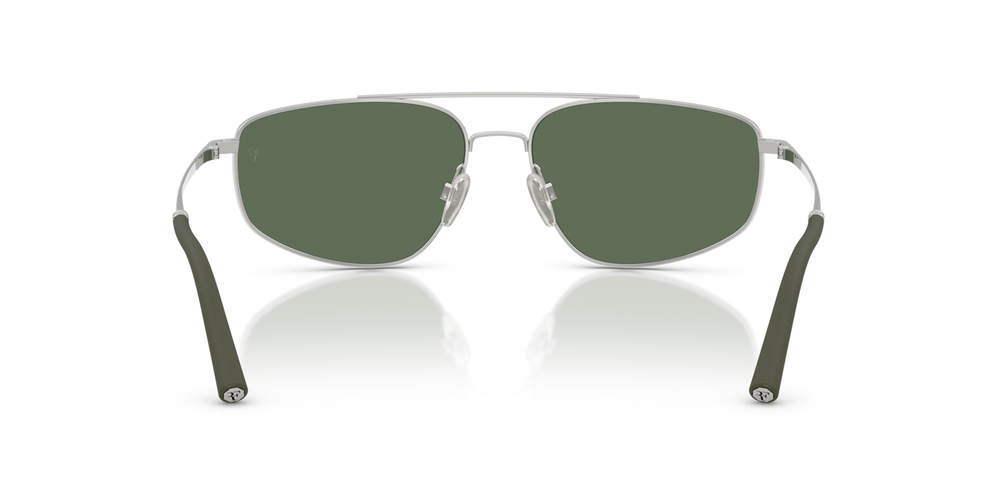 Oliver Peoples R-14 con montatura Argento e lenti  Verde - Immagine Naselli