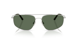 Oliver Peoples R-14 avec une monture Argent et des verres Vert - L'image 2