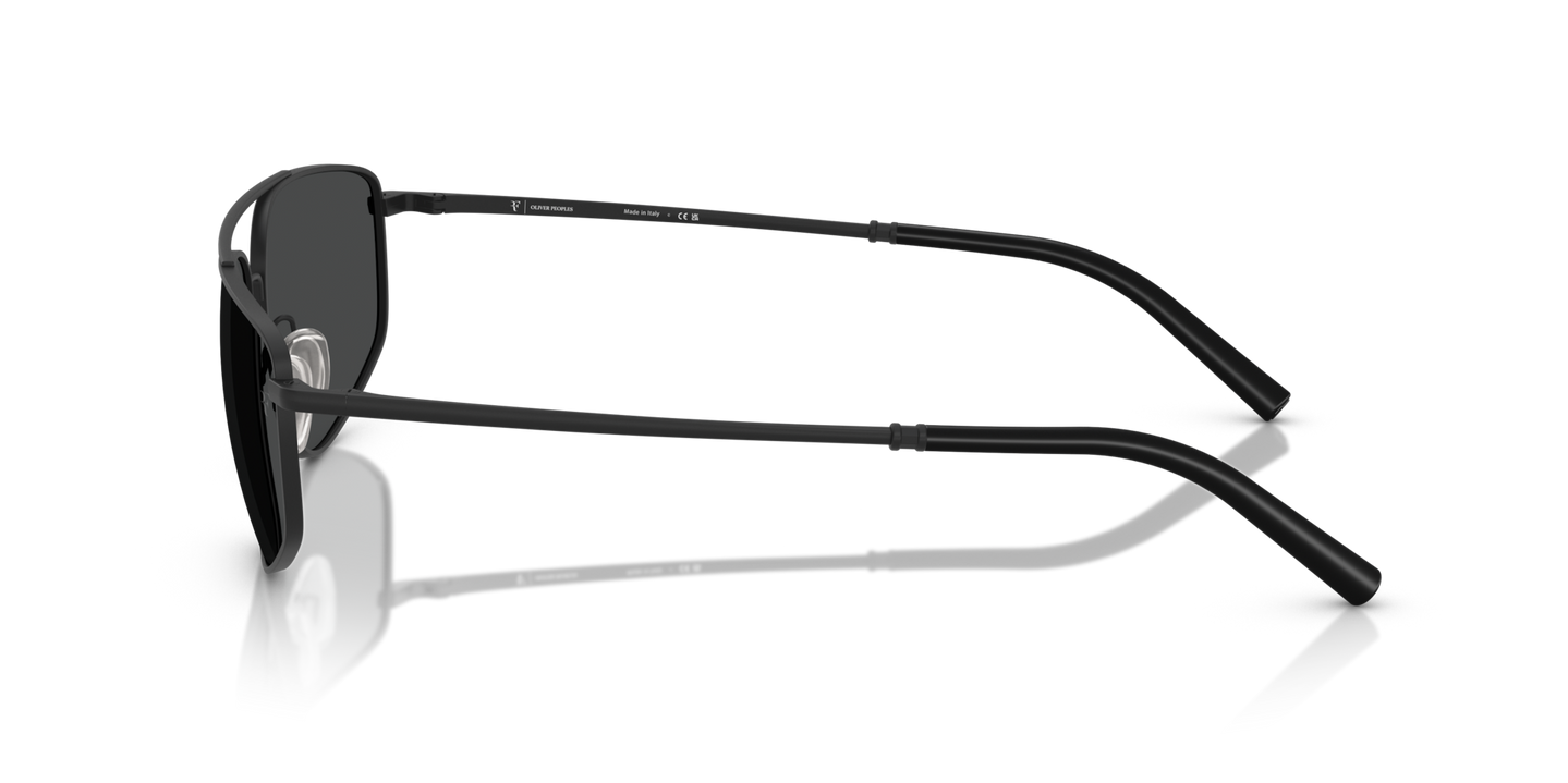 Oliver Peoples R-14 with Matte Black frame and Grey lenses - Image Rubber Temple Tip