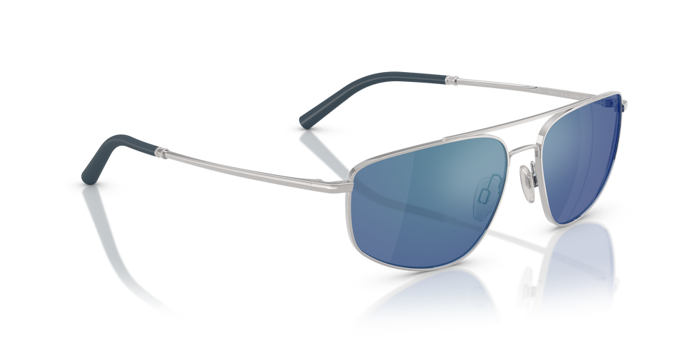 Oliver Peoples R-14 with Brushed Silver frame and Blue lenses - Image 3