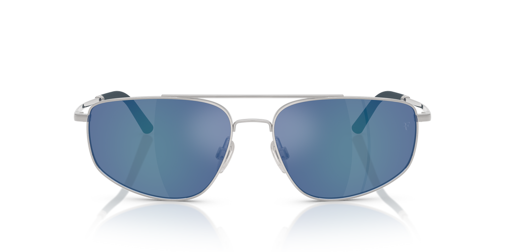 Oliver Peoples R-14 with Brushed Silver frame and Blue lenses - Image 2