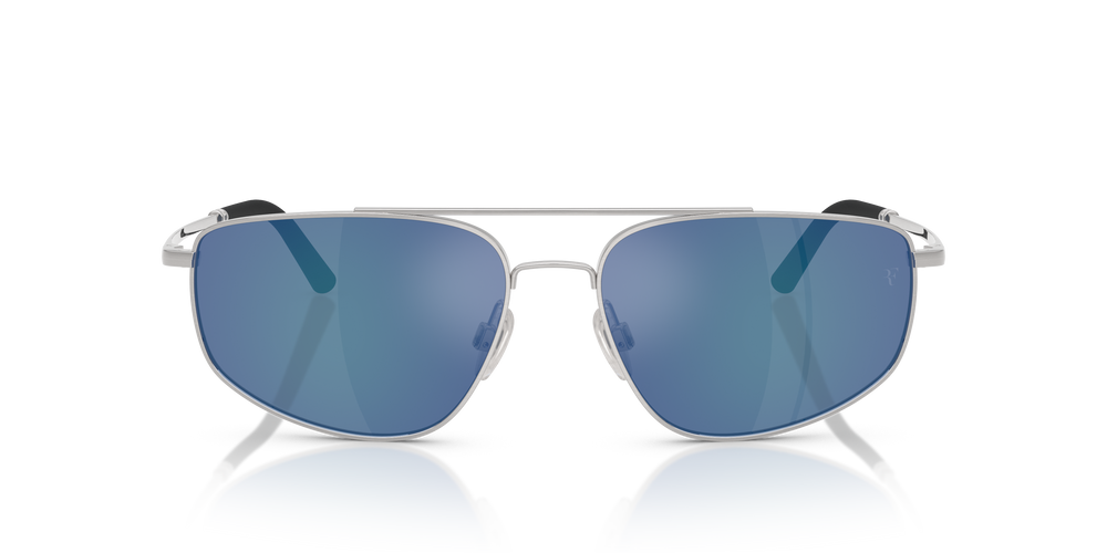 Oliver Peoples R-14 con montatura Argento Spazzolato e lenti  Blu - L'immagine 2