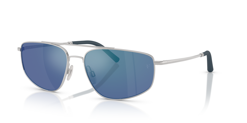 Oliver Peoples R-14 with Brushed Silver frame and Blue lenses - Image 2