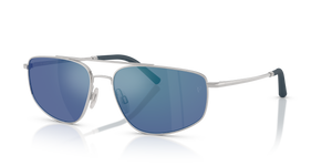 Oliver Peoples R-14 with Brushed Silver frame and Blue lenses - Image 1