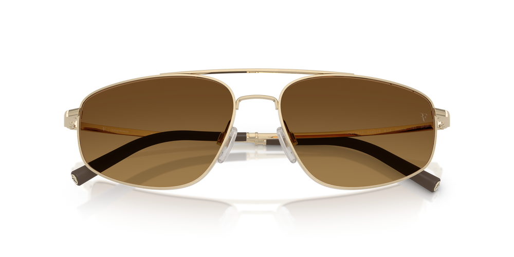 Oliver Peoples R-14 with Brushed Gold frame and Saddle Gradient To