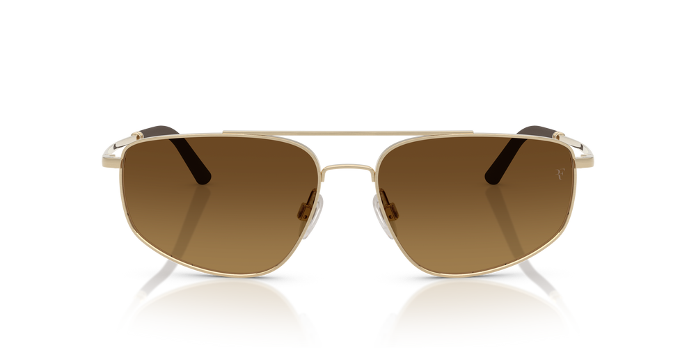 Oliver Peoples R-14 with Brushed Gold frame and Saddle Gradient To