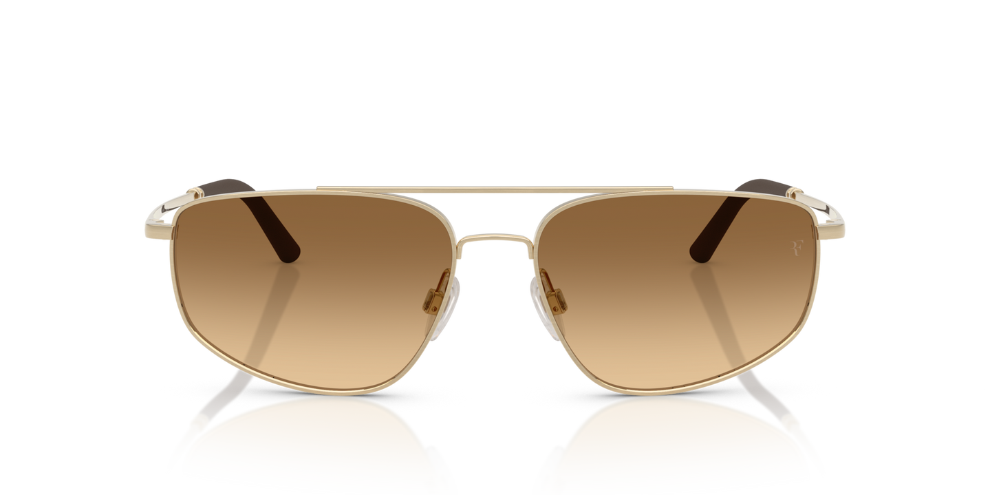 Oliver Peoples R-14 with Brushed Gold frame and Brown lenses - Image Performance Lenses