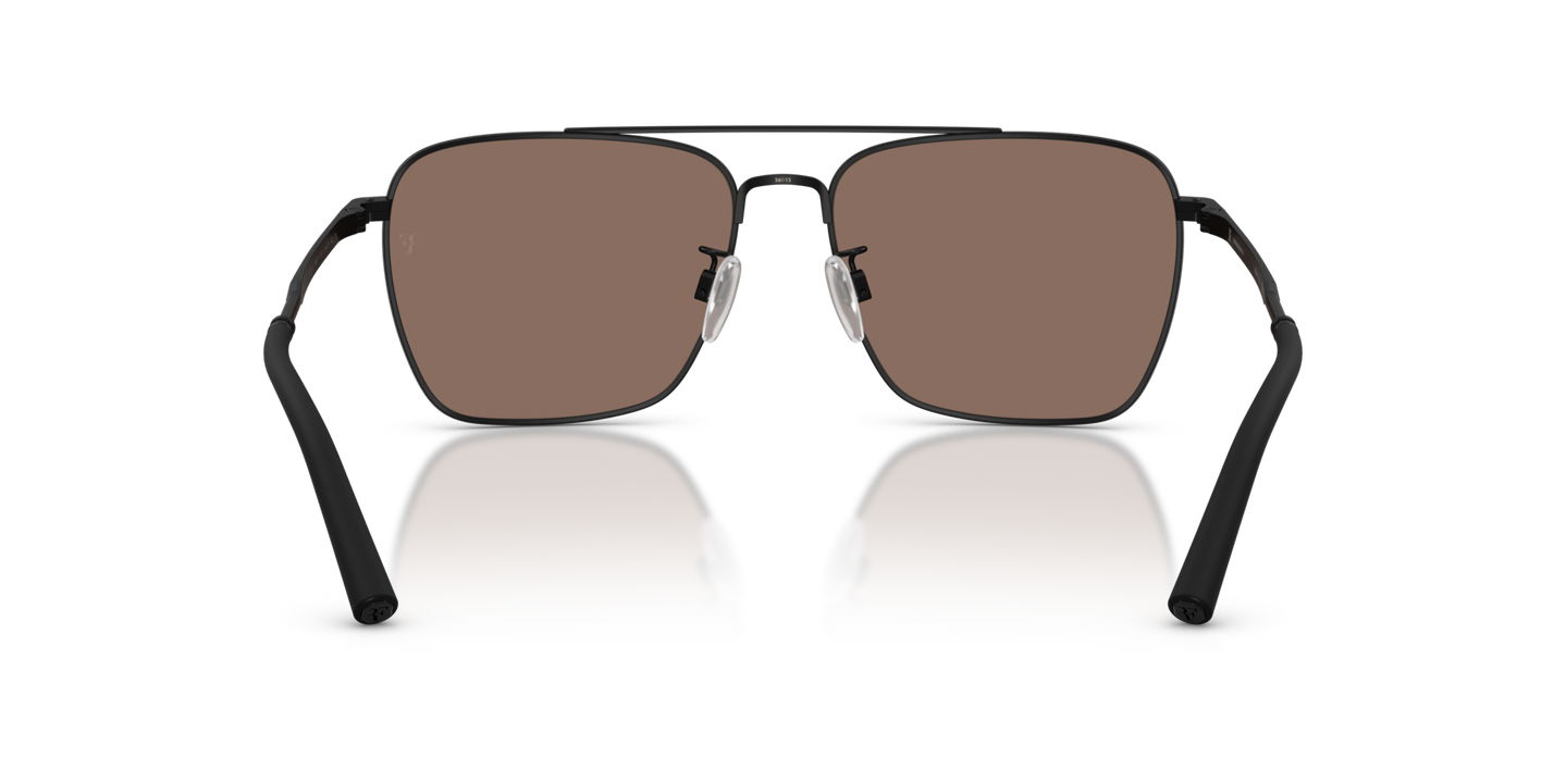 Oliver Peoples R-15 with Matte Black frame and Brown lenses - Image Nosepads