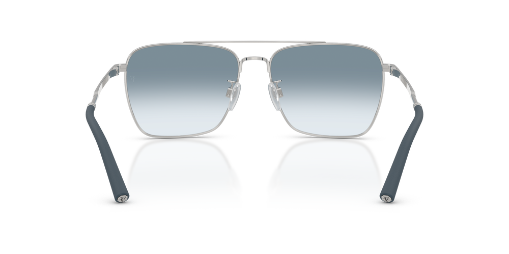 Sie Oliver Peoples R-15 mit Silber gebürstet Gestell und Blau Gläsern - Das Bild 5