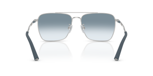 Sie Oliver Peoples R-15 mit Silber gebürstet Gestell und Blau Gläsern - Das Bild 5