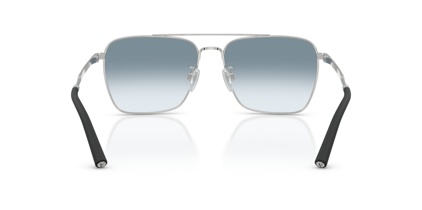 Oliver Peoples R-15、ブラッシュシルバーフレーム、ブルーレンズ - 画像 ノーズパッド