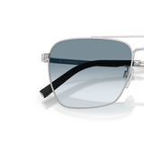 Oliver Peoples R-15 con montura Plata Cepillado y lentes Azul - Variant