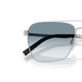 Oliver Peoples R-15 with Brushed Silver frame and Blue lenses - Variant