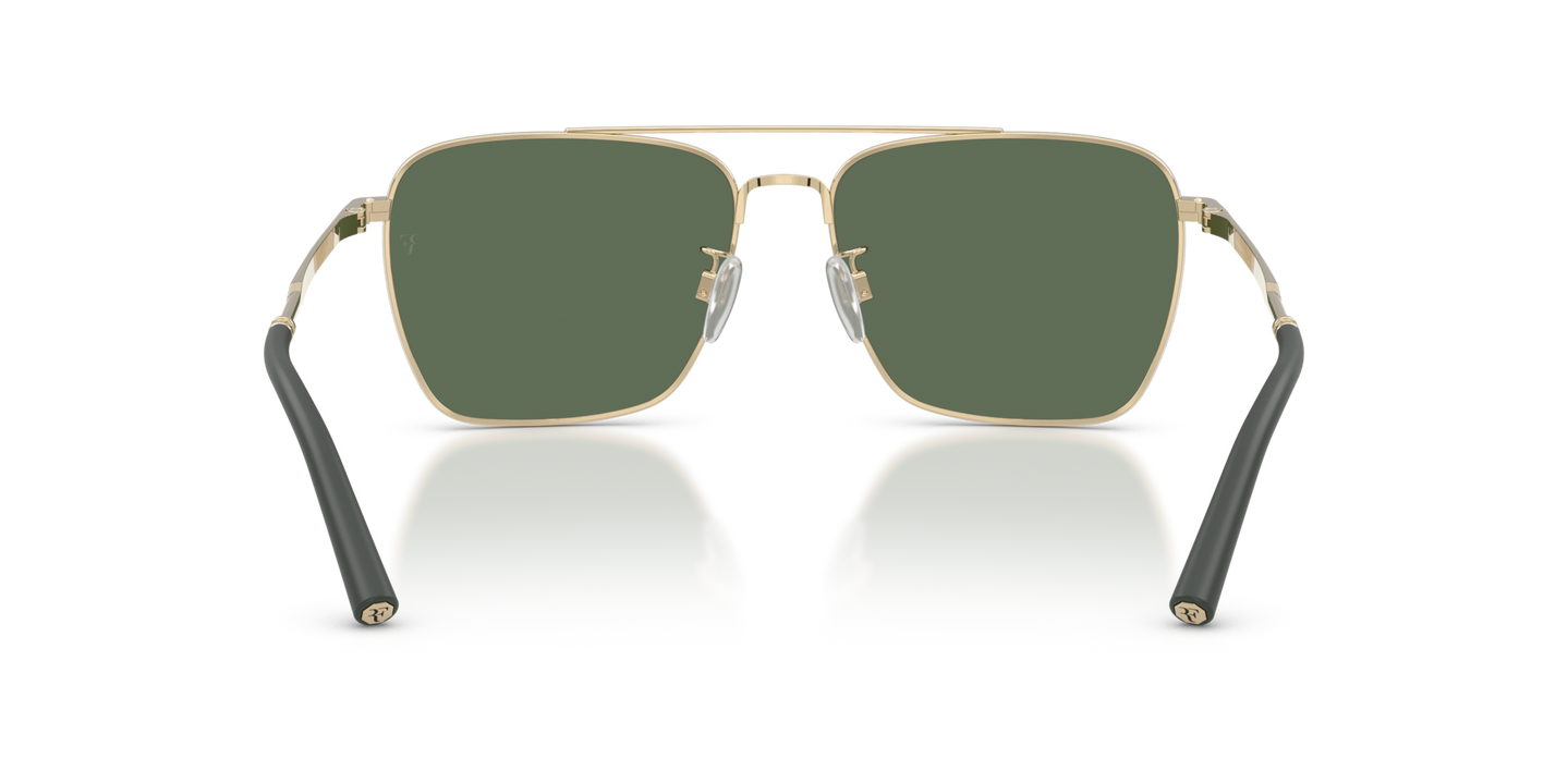 Oliver Peoples R-15 con montatura Oro Spazzolato e lenti  Verde - Immagine Naselli