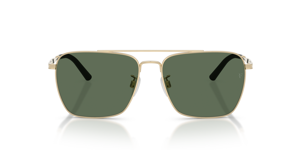 Oliver Peoples R-15 with Brushed Gold frame and Green lenses - image 2