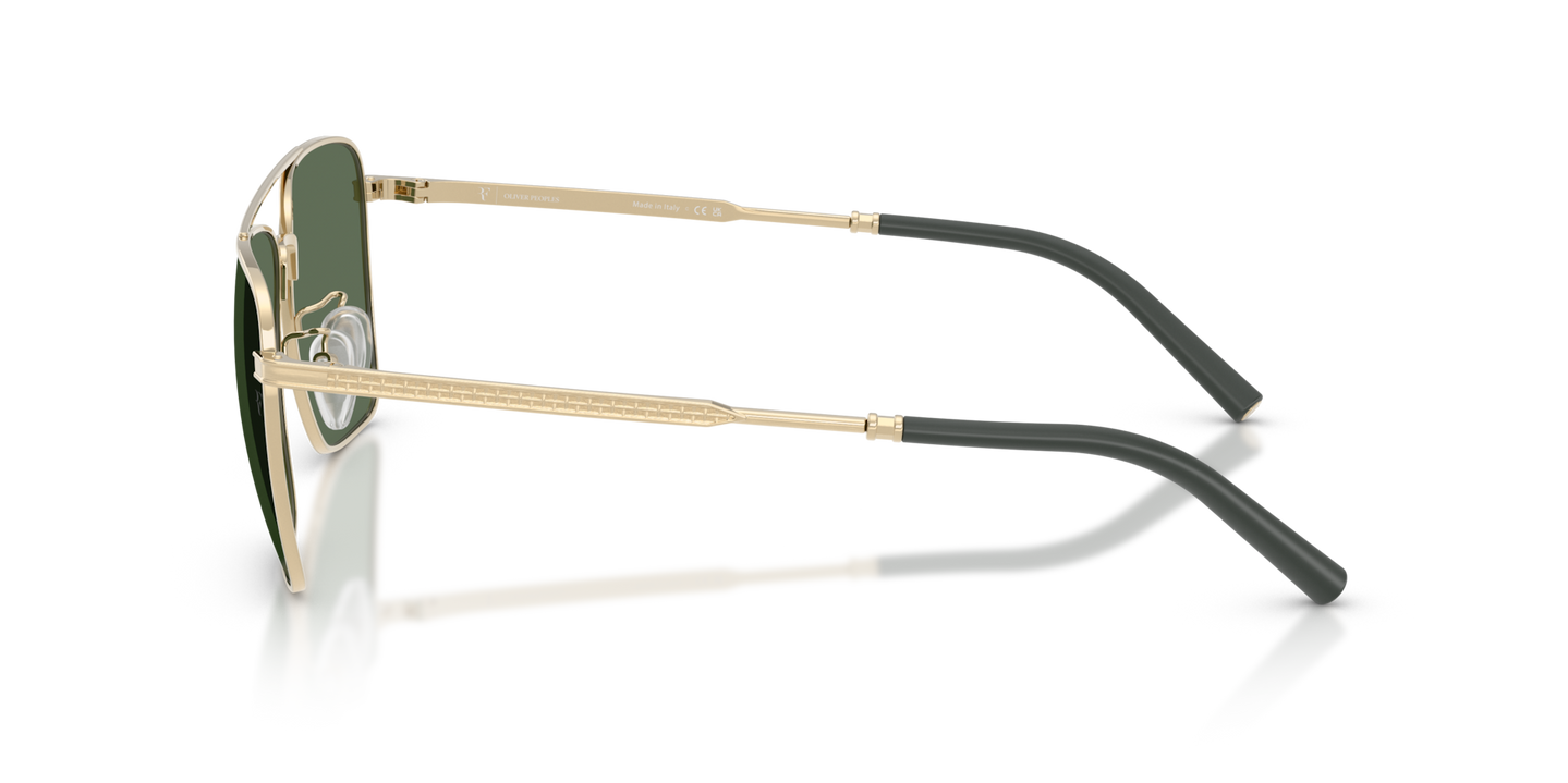 Oliver Peoples R-15 with Brushed Gold frame and Green lenses - Image Filigree