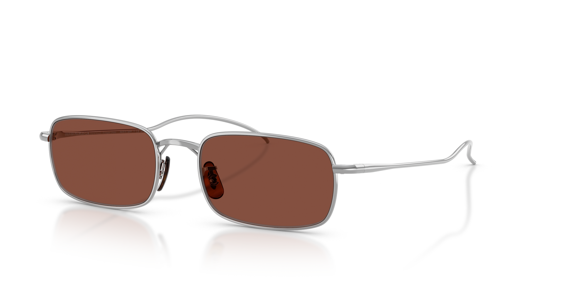 Oliver Peoples TK-14 with Silver frame and Burgundy lenses